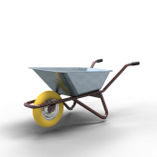 Wheelbarrow | Geselle type 25 | mounted | deep pan 90 l | without pan support with PU wheel